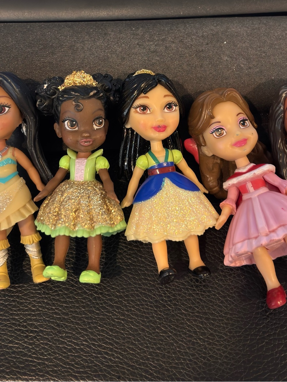 Disney Mini Princess Dolls Set - Gold, Green, Blue, Pink Dresses